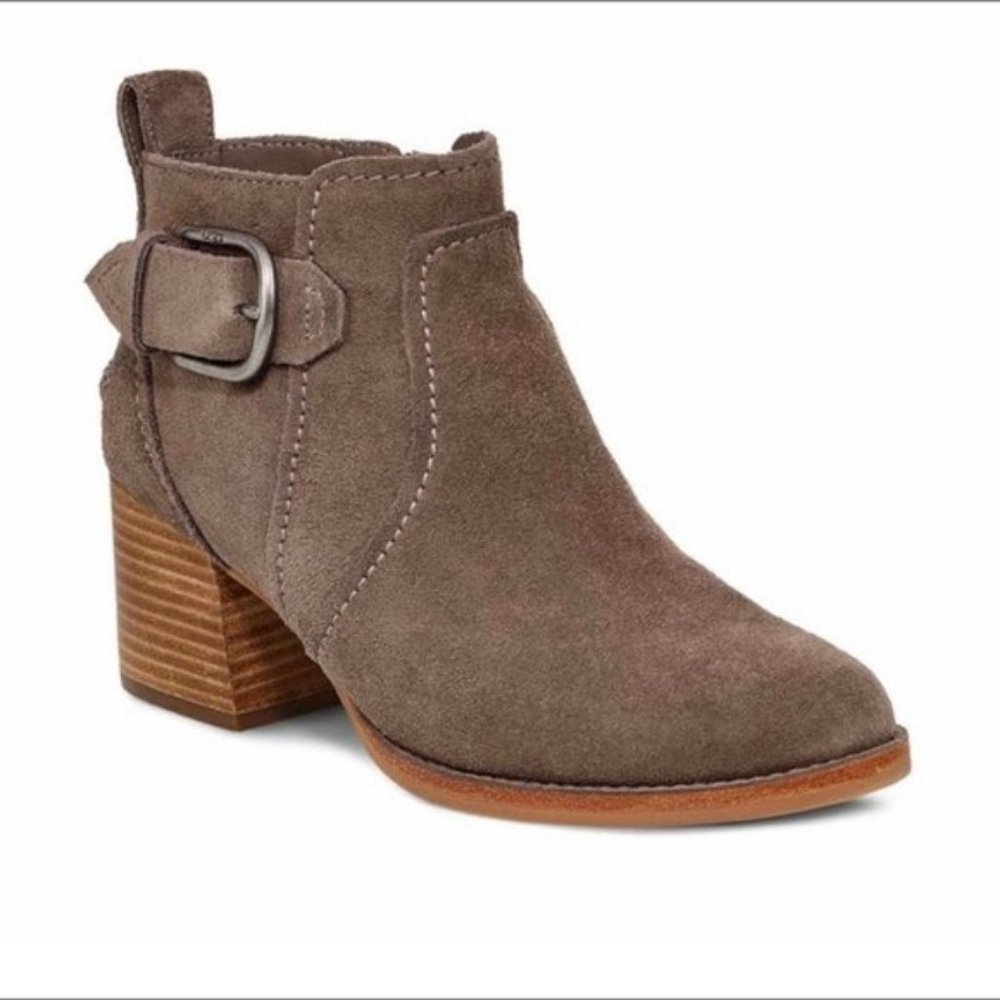 UGG Leahy Suede Ankle Boot, BROWN Size 12, NWT - Picture 3 of 14